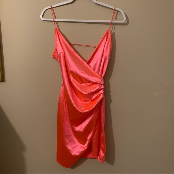 Fashion Nova Pink Satin Mini Dress - Medium - Picture 4 of 7